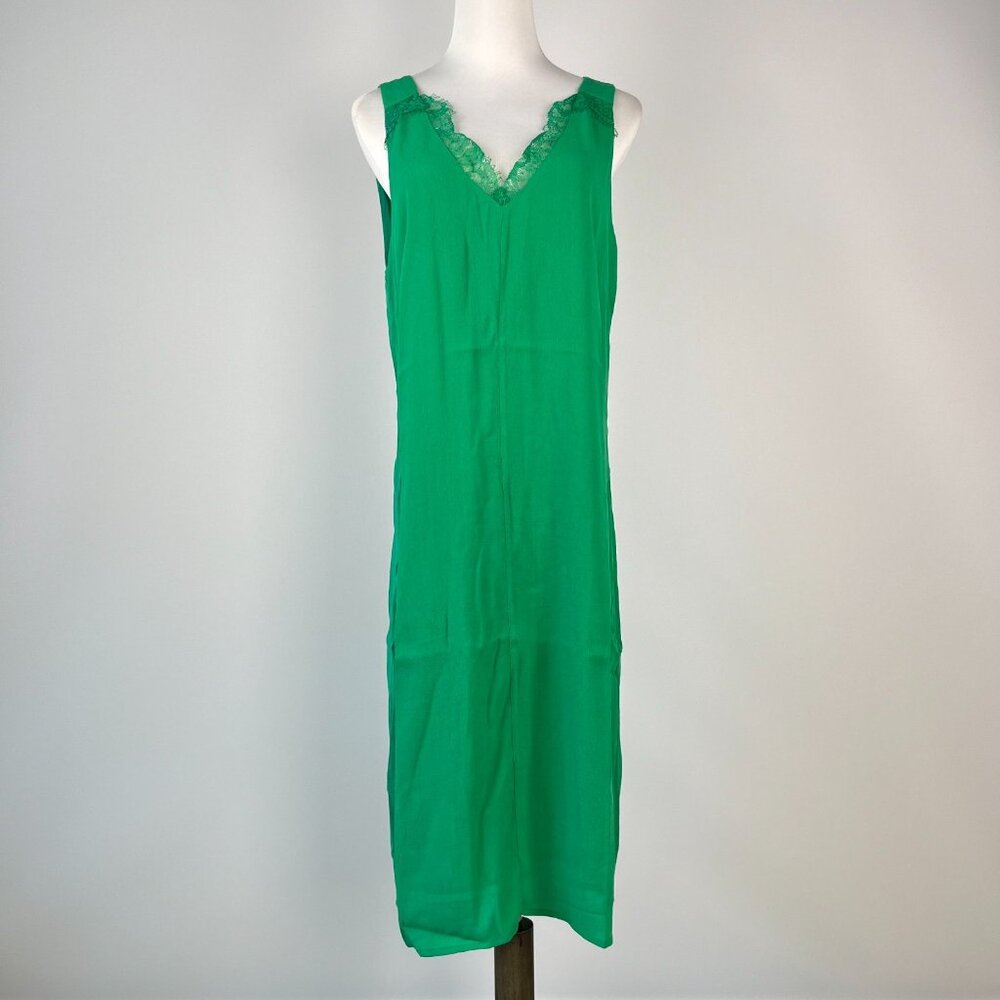 NWOT Mint Velvet Green lace Sleeveless V-neck Midi Dress US 10 UK 14 - Picture 2 of 14